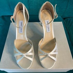 All white Jimmy Choo size 10.5 shoes